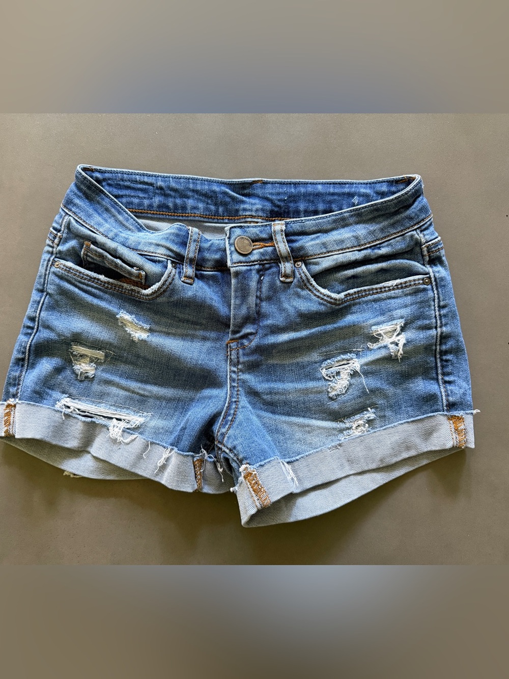 Blank NYC Light Blue Denim Distressed Jean Shorts Sz 10